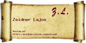 Zeidner Lajos névjegykártya